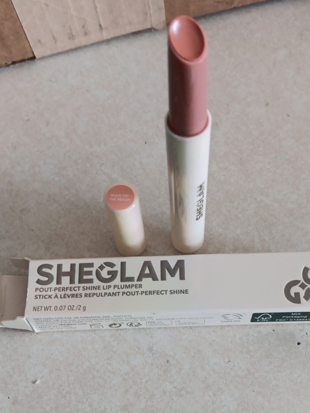glam Sheglam Pout-Perfect Shine Lip Plumper - Walk On The Beach (Nude Pink)